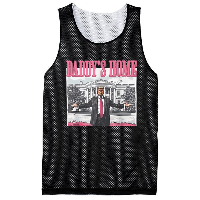 Funny Trump Pink Daddys Home  Trump 2024 Mesh Reversible Basketball Jersey Tank