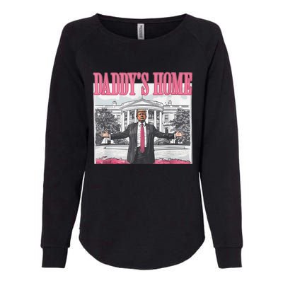 Funny Trump Pink Daddys Home  Trump 2024 Womens California Wash Sweatshirt