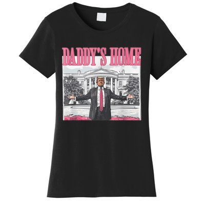 Funny Trump Pink Daddys Home  Trump 2024 Women's T-Shirt