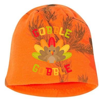 Funny Thanksgiving Party Turkey Gobble Me Swallow Me Kati - Camo Knit Beanie