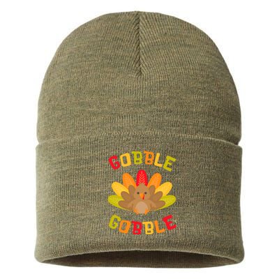 Funny Thanksgiving Party Turkey Gobble Me Swallow Me Sustainable Knit Beanie