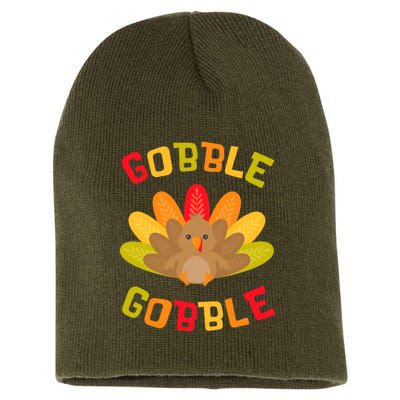 Funny Thanksgiving Party Turkey Gobble Me Swallow Me Short Acrylic Beanie