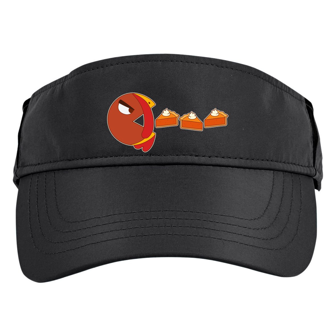Funny Thanksgiving Pacman Turkey Adult Drive Performance Visor