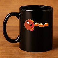 Funny Thanksgiving Pacman Turkey 11oz C Handle Ceramic Mug