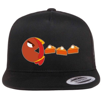 Funny Thanksgiving Pacman Turkey Flatbill Hat