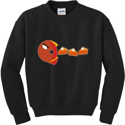 Funny Thanksgiving Pacman Turkey Kids Sweatshirt