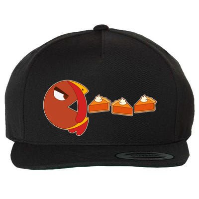 Funny Thanksgiving Pacman Turkey Wool Snapback Cap