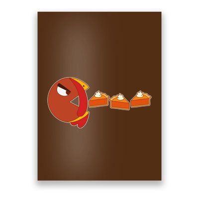 Funny Thanksgiving Pacman Turkey Poster