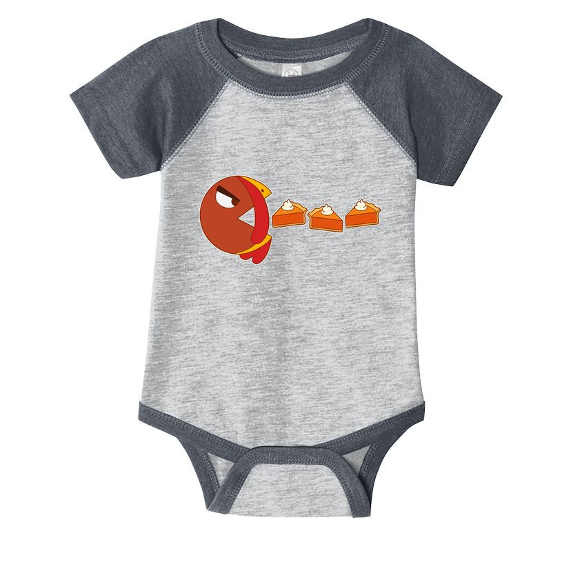 Funny Thanksgiving Pacman Turkey Infant Baby Jersey Bodysuit