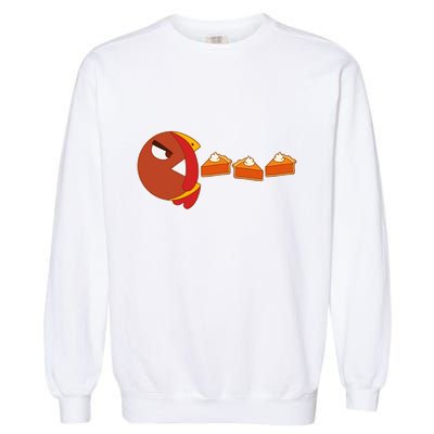 Funny Thanksgiving Pacman Turkey Garment-Dyed Sweatshirt