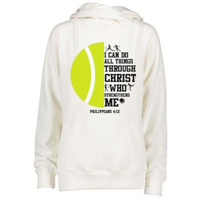 Funny Tennis Player Racket I Can Do All The Things Through Womens Funnel Neck Pullover Hood