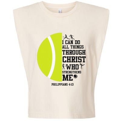 Funny Tennis Player Racket I Can Do All The Things Through Garment-Dyed Women's Muscle Tee