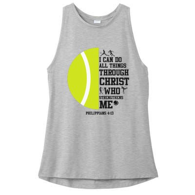 Funny Tennis Player Racket I Can Do All The Things Through Ladies PosiCharge Tri-Blend Wicking Tank