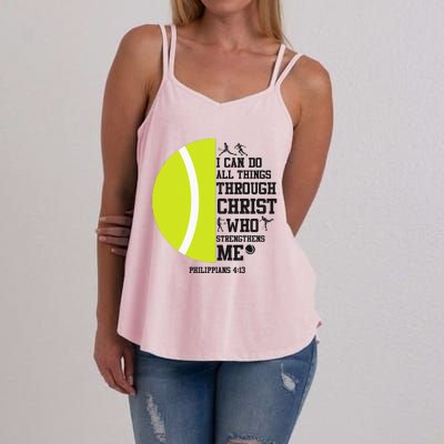 Funny Tennis Player Racket I Can Do All The Things Through Women's Strappy Tank