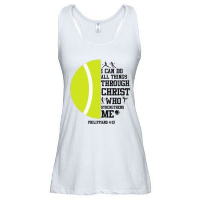 Funny Tennis Player Racket I Can Do All The Things Through Ladies Essential Flowy Tank