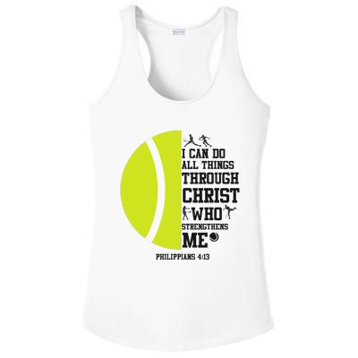 Funny Tennis Player Racket I Can Do All The Things Through Ladies PosiCharge Competitor Racerback Tank