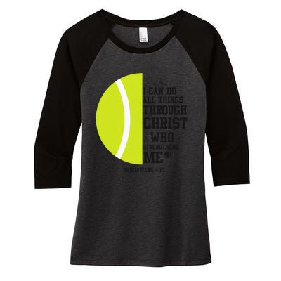 Funny Tennis Player Racket I Can Do All The Things Through Women's Tri-Blend 3/4-Sleeve Raglan Shirt