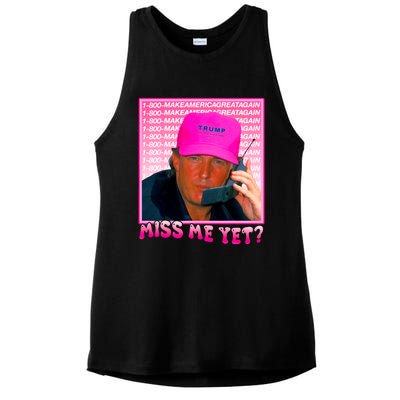 Funny Trump Pink Miss Me Yet Trump 2024 President 2024 Ladies PosiCharge Tri-Blend Wicking Tank