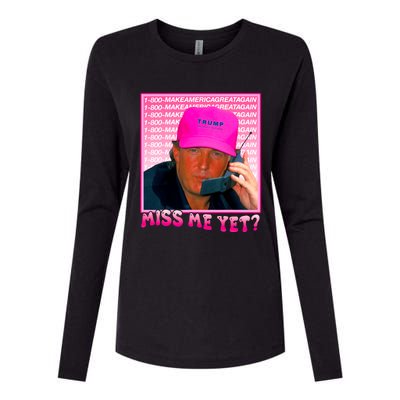 Funny Trump Pink Miss Me Yet Trump 2024 President 2024 Womens Cotton Relaxed Long Sleeve T-Shirt