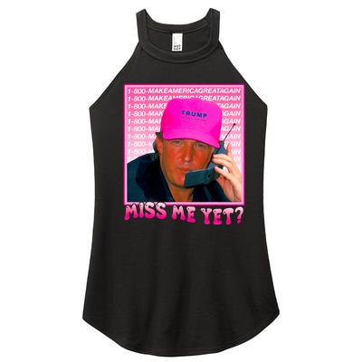 Funny Trump Pink Miss Me Yet Trump 2024 President 2024 Women's Perfect Tri Rocker Tank