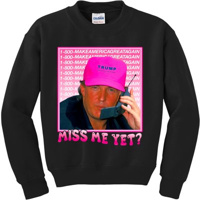 Funny Trump Pink Miss Me Yet Trump 2024 President 2024 Kids Sweatshirt