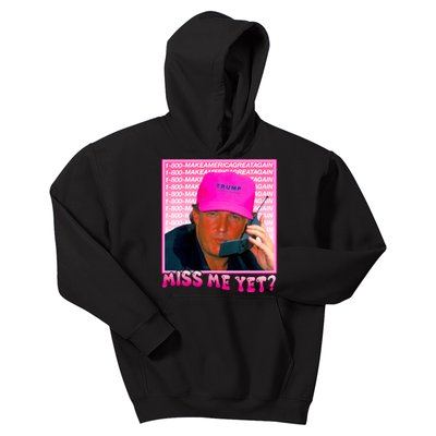 Funny Trump Pink Miss Me Yet Trump 2024 President 2024 Kids Hoodie