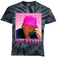 Funny Trump Pink Miss Me Yet Trump 2024 President 2024 Kids Tie-Dye T-Shirt