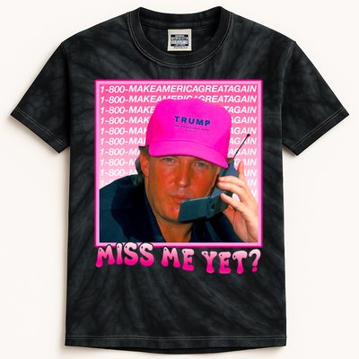 Funny Trump Pink Miss Me Yet Trump 2024 President 2024 Kids Tie-Dye T-Shirt