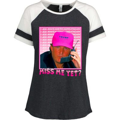 Funny Trump Pink Miss Me Yet Trump 2024 President 2024 Enza Ladies Jersey Colorblock Tee