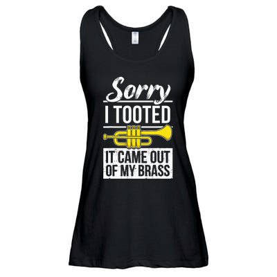 Funny Trumpet Player Brass Band Trumpeter Sorry I Tooted Ladies Essential Flowy Tank