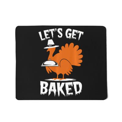 Funny Thanksgiving Pilgrim Turkey Marijuana Humor Design Mousepad