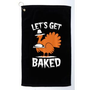 Funny Thanksgiving Pilgrim Turkey Marijuana Humor Design Platinum Collection Golf Towel