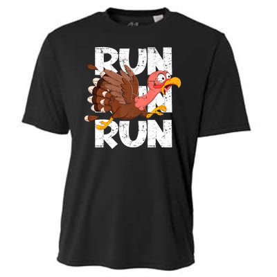 Funny Turkey Pilgrim Thanksgiving Day Running Turkey Trot Cooling Performance Crew T-Shirt