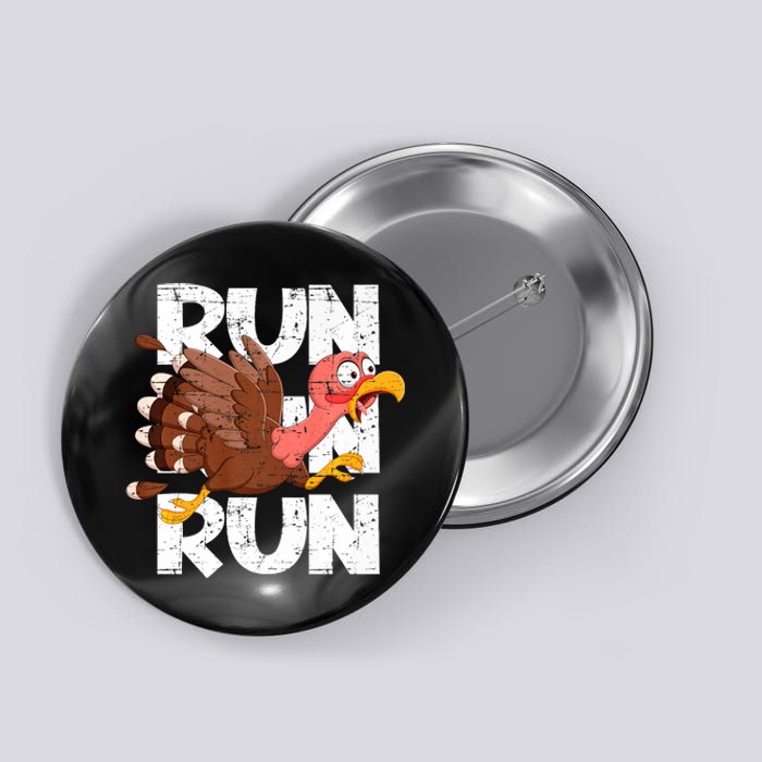 Funny Turkey Pilgrim Thanksgiving Day Running Turkey Trot Button