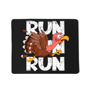 Funny Turkey Pilgrim Thanksgiving Day Running Turkey Trot Mousepad