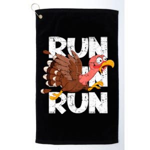 Funny Turkey Pilgrim Thanksgiving Day Running Turkey Trot Platinum Collection Golf Towel