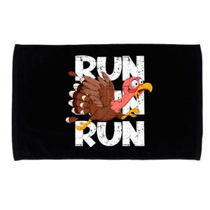 Funny Turkey Pilgrim Thanksgiving Day Running Turkey Trot Microfiber Hand Towel