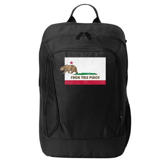 Fuck This Place California Republic Flag Funny The Bear City Backpack