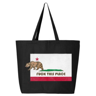 Fuck This Place California Republic Flag Funny The Bear 25L Jumbo Tote