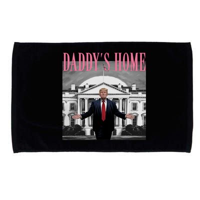 Funny Trump Pink Daddys Home  Trump 2024 Microfiber Hand Towel