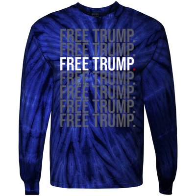 Free Trump Pro Republican Political Tie-Dye Long Sleeve Shirt