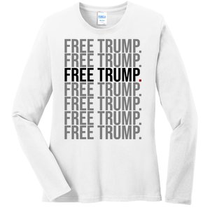 Free Trump Pro Republican Political Ladies Long Sleeve Shirt