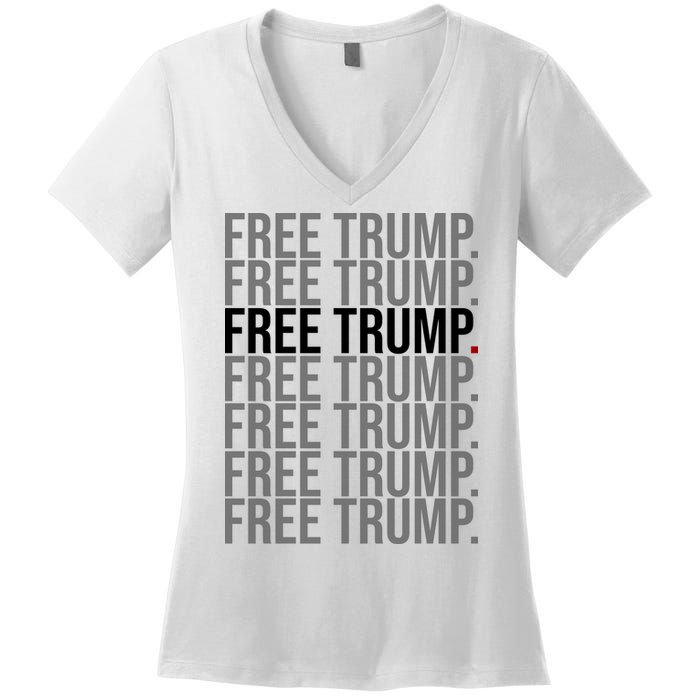 Free Trump Pro Republican Political Women's V-Neck T-Shirt