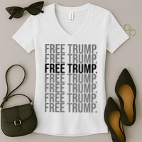 Free Trump Pro Republican Political Women's V-Neck T-Shirt