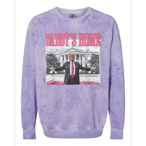 Funny Trump Pink Daddys Home Trump 2024 Colorblast Crewneck Sweatshirt