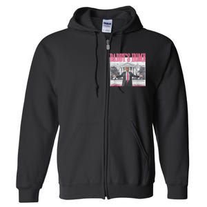 Funny Trump Pink Daddys Home Trump 2024 Full Zip Hoodie