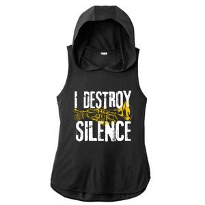 Funny Trumpet Player Marching Band Silence Destroyer Hoodie Ladies PosiCharge Tri-Blend Wicking Draft Hoodie Tank