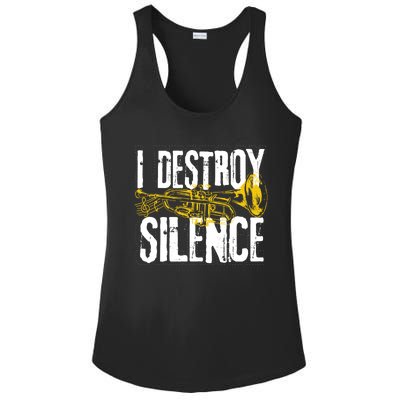 Funny Trumpet Player Marching Band Silence Destroyer Hoodie Ladies PosiCharge Competitor Racerback Tank