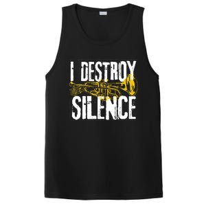 Funny Trumpet Player Marching Band Silence Destroyer Hoodie PosiCharge Competitor Tank