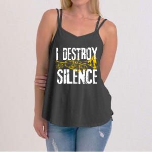 Funny Trumpet Player Marching Band Silence Destroyer Hoodie Women's Strappy Tank